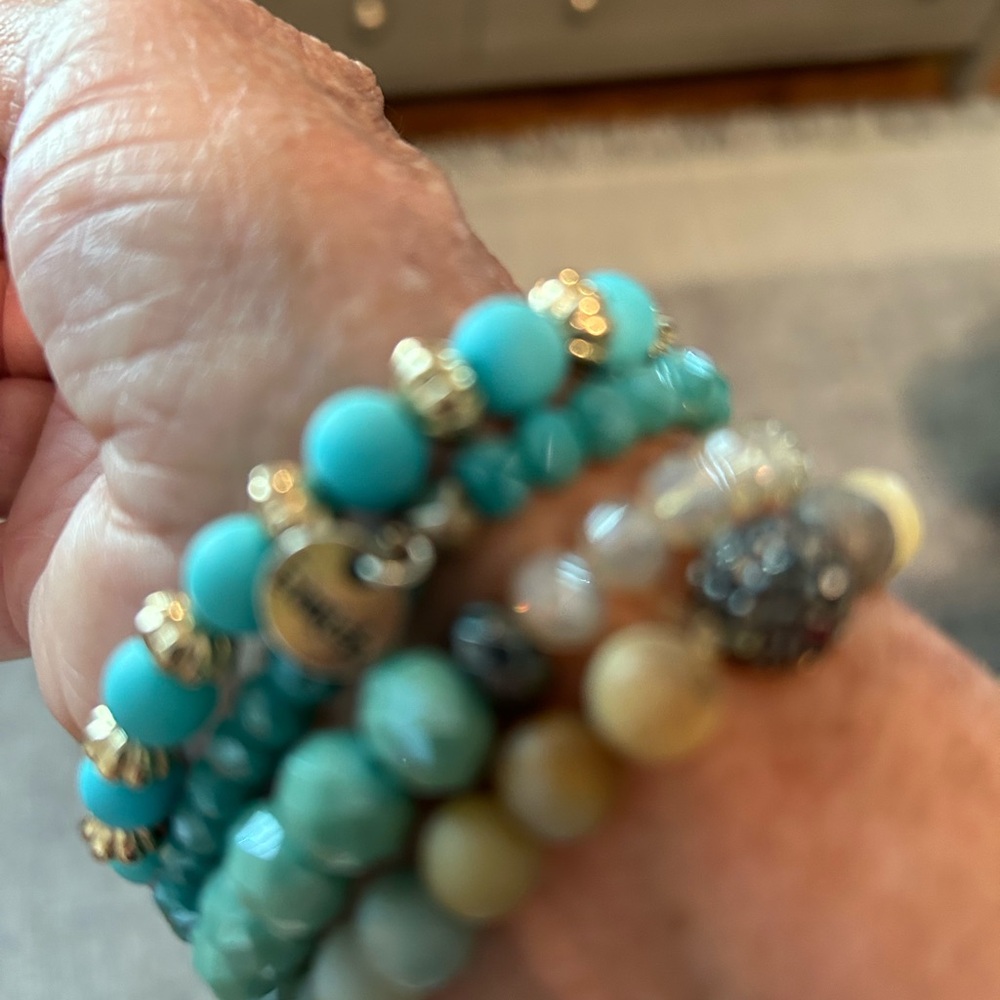Turquoise Stackable Beaded Bracelets (Four) - image 6